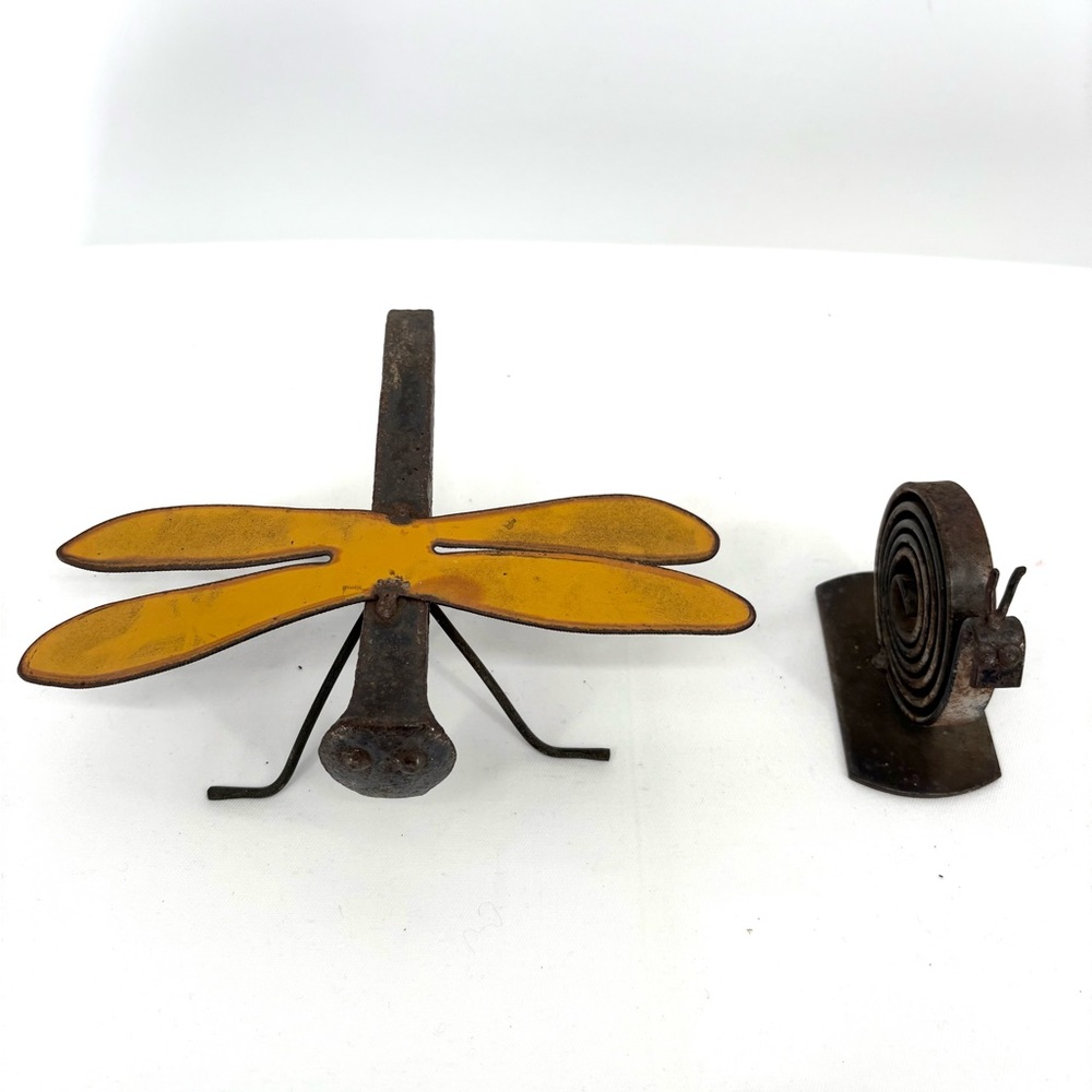 Yellow Metal Dragonfly Wall Decor